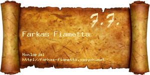 Farkas Fiametta névjegykártya